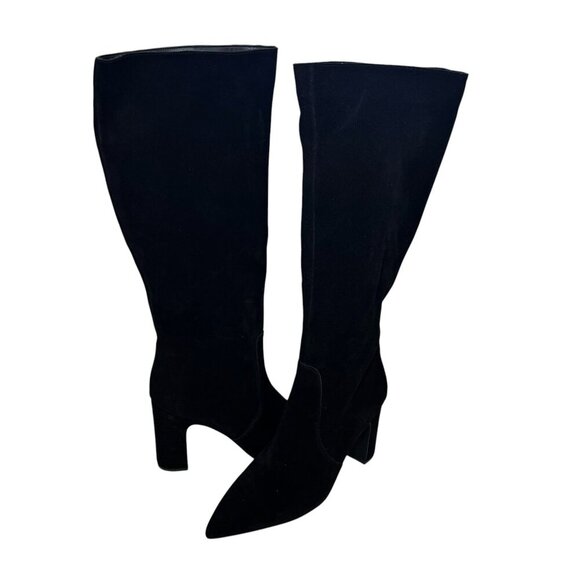 Steve Madden Evey Suede Knee High Pointed Toe Heeled Boot Womens 10 M Black NEW - Picture 2 of 7